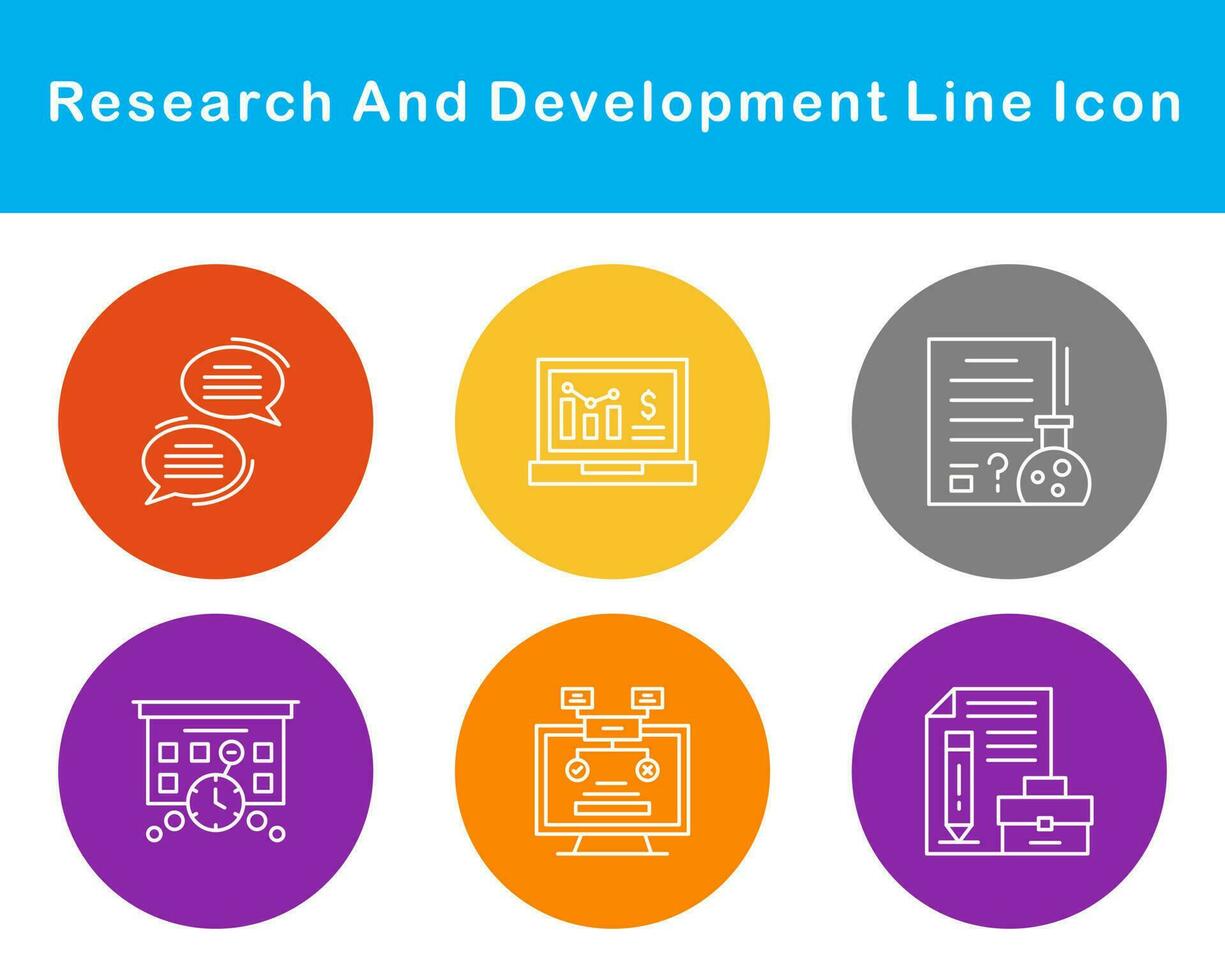 forskning och utveckling vektor ikon uppsättning