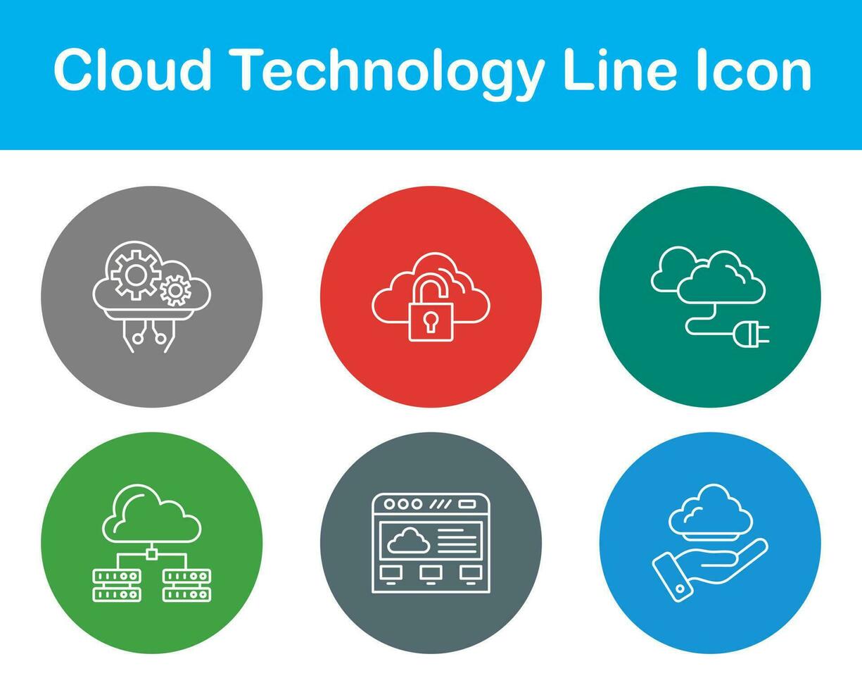 Wolke Technologie Vektor Symbol einstellen