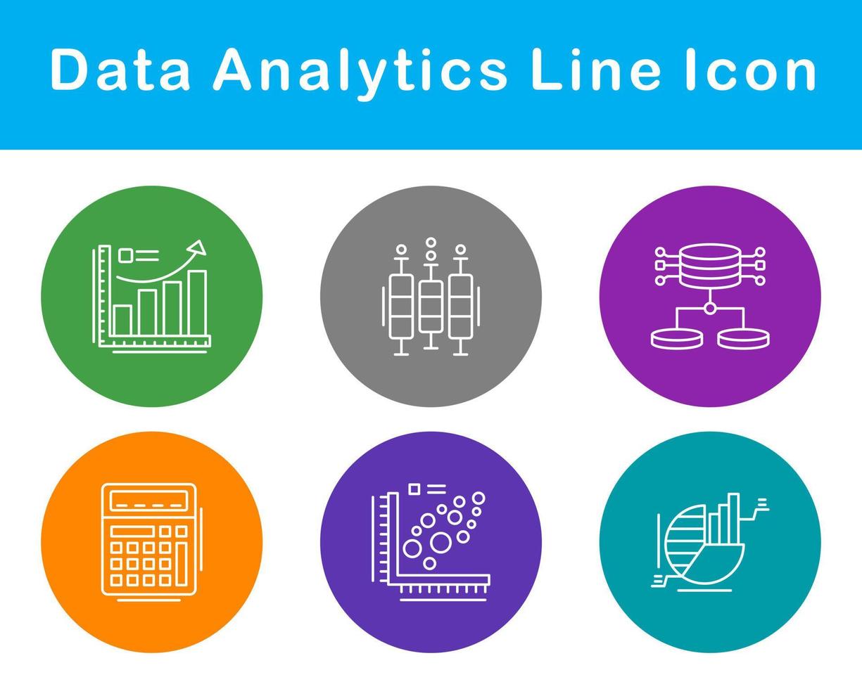 data analys vektor ikon uppsättning