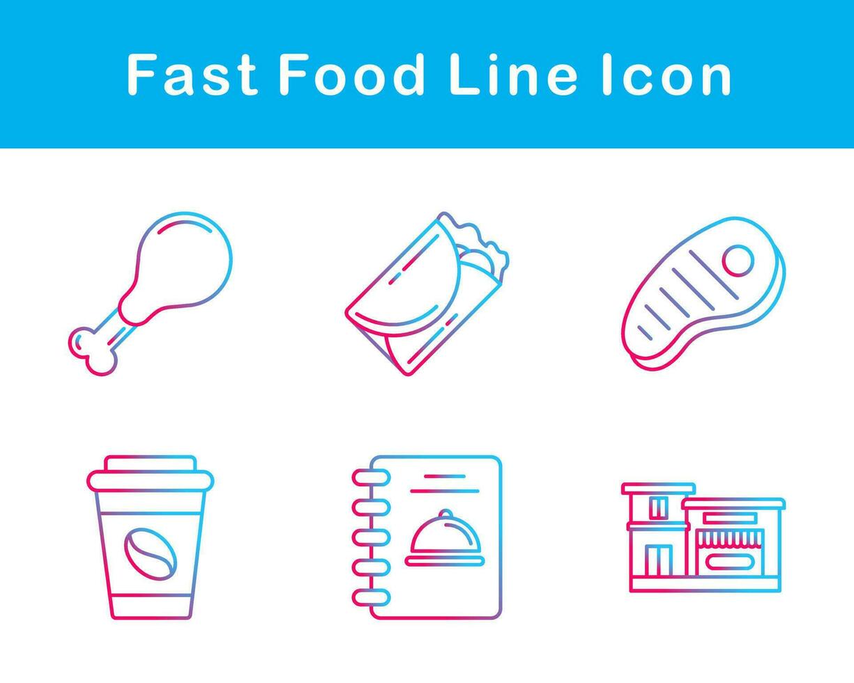 snabb mat vektor ikon uppsättning