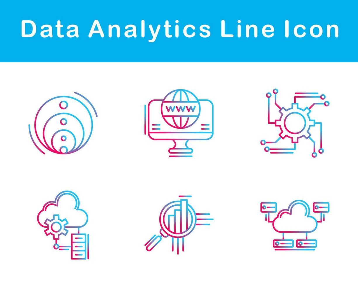 data analys vektor ikon uppsättning