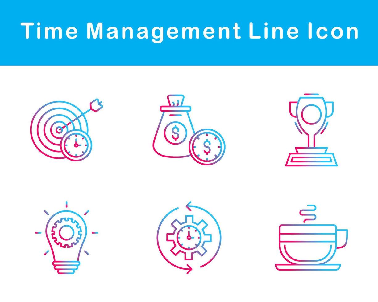 tid förvaltning vektor ikon uppsättning