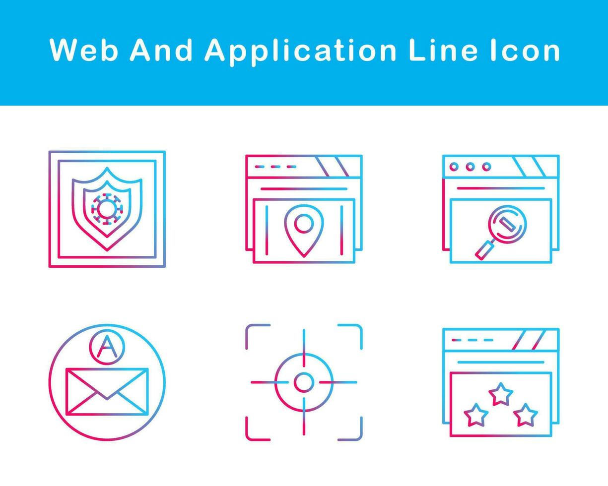 webb och Ansökan vektor ikon uppsättning