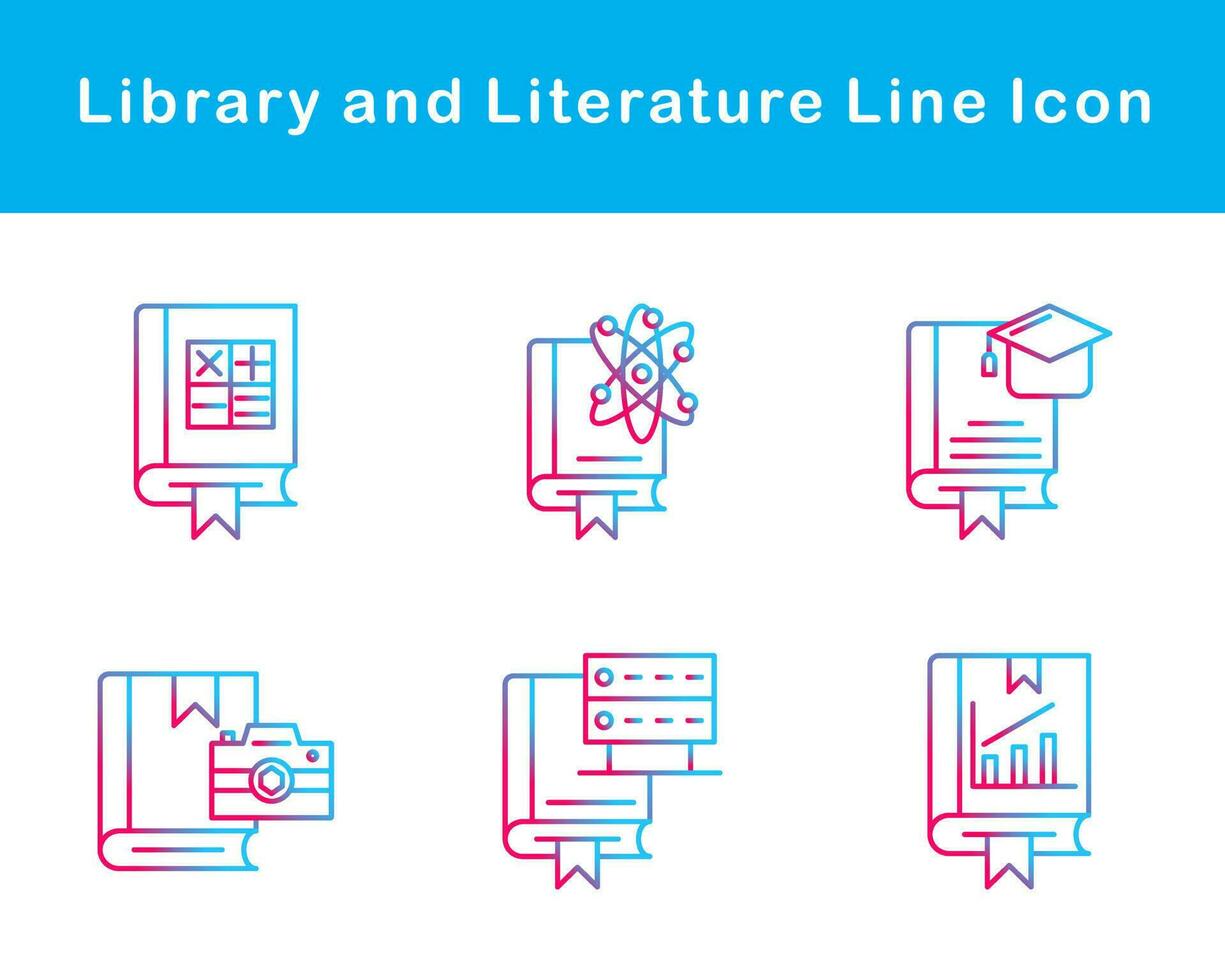 Bibliothek und Literatur Vektor Symbol einstellen