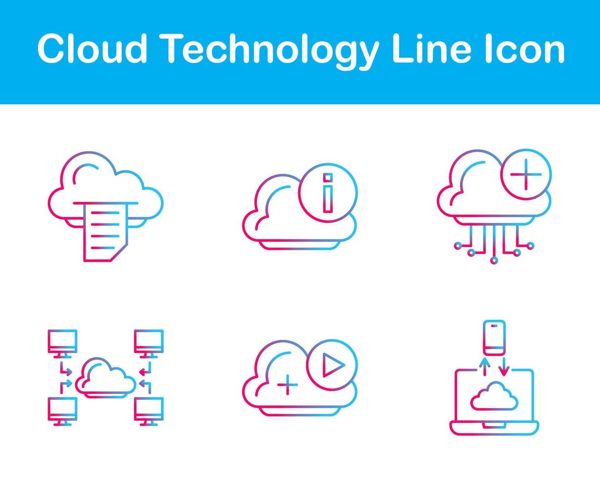 moln teknologi vektor ikon uppsättning