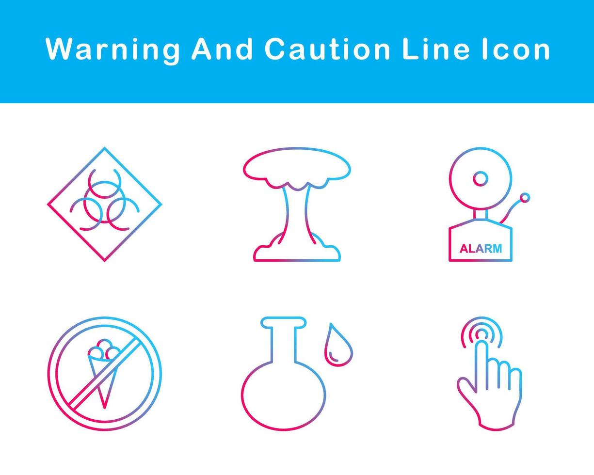 varning och varning vektor ikon uppsättning