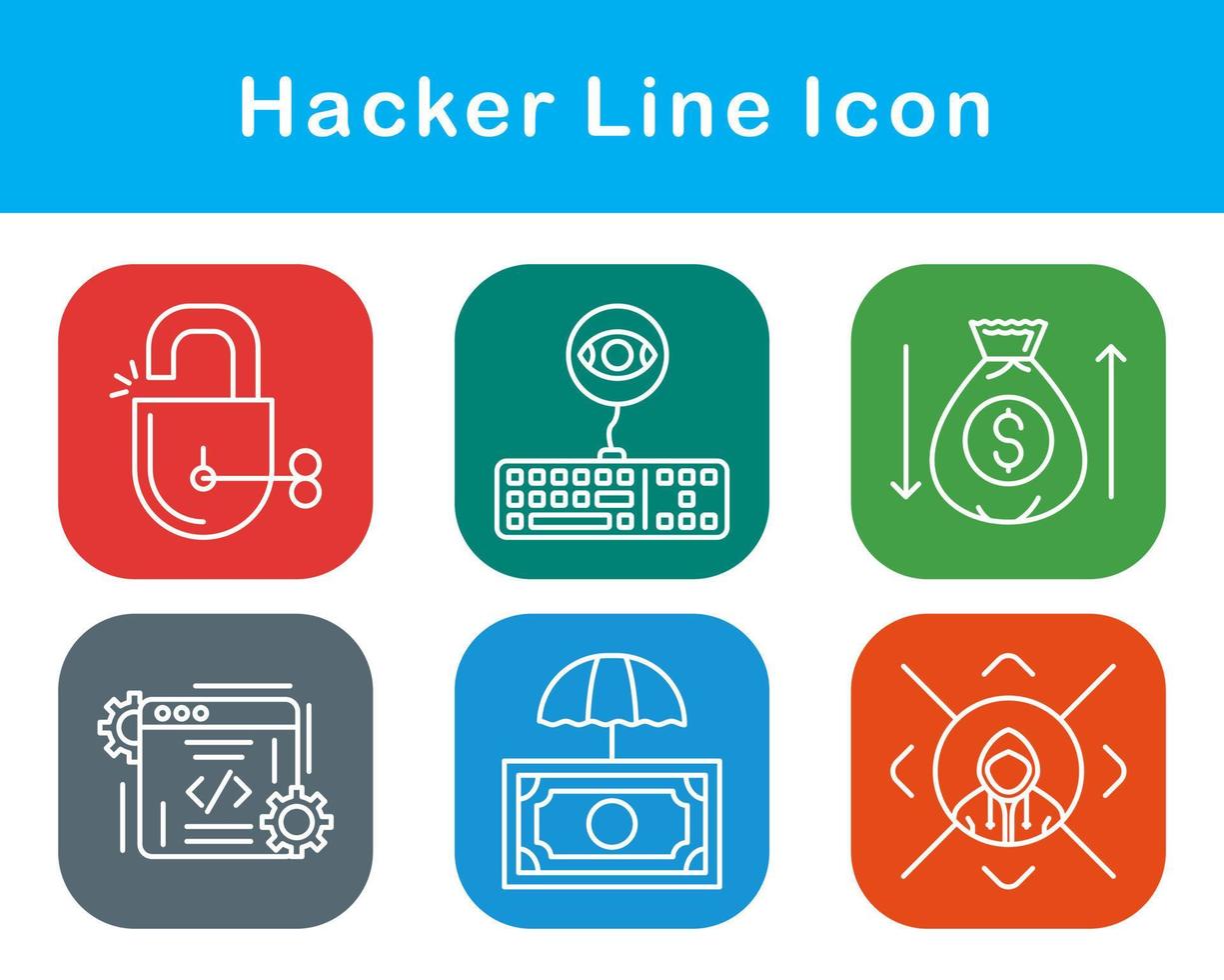 Hacker-Vektor-Icon-Set vektor