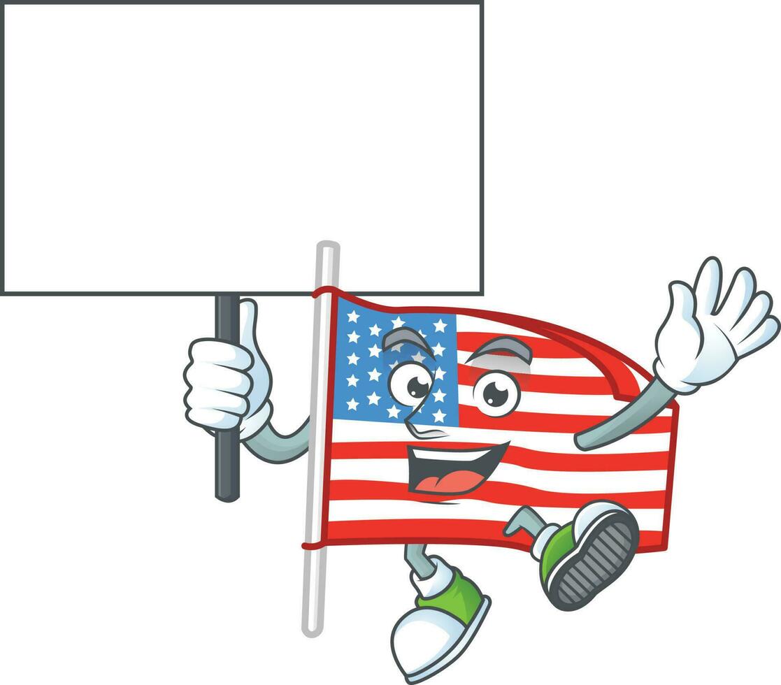 USA flagga med Pol ikon design vektor