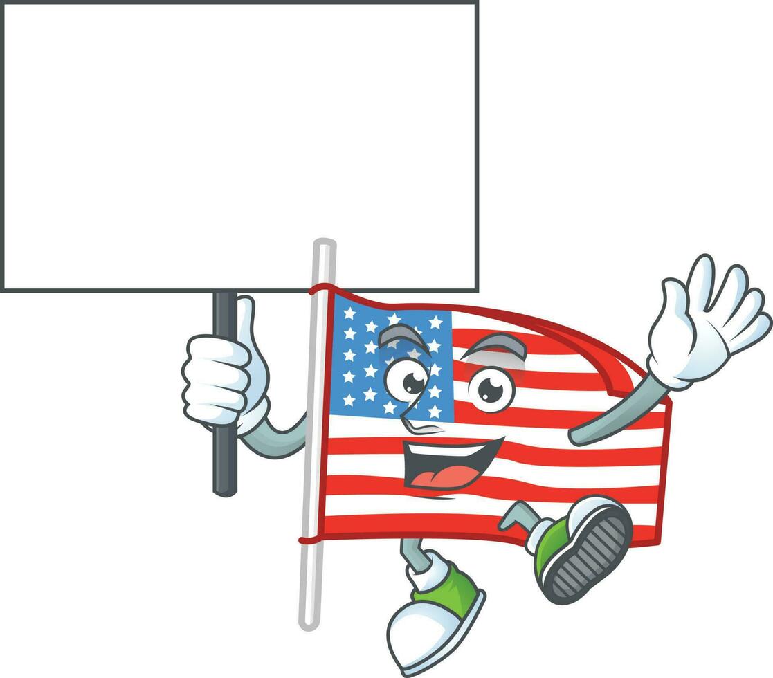 USA Flagge mit Pole Symbol Design vektor