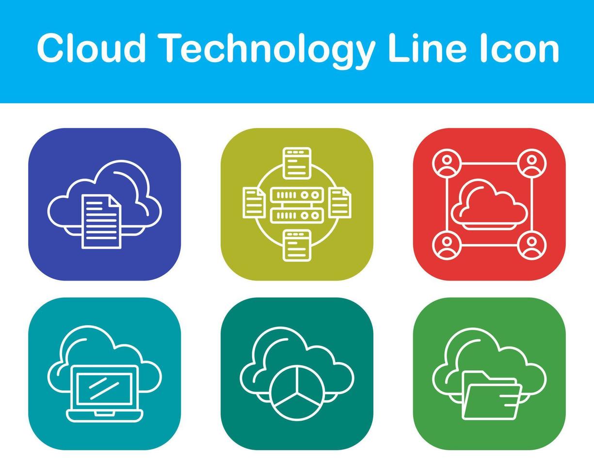 moln teknologi vektor ikon uppsättning