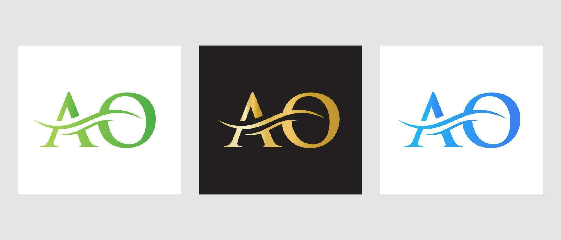 Initiale Monogramm Brief ao Logo Design. ao Logo Vorlage vektor