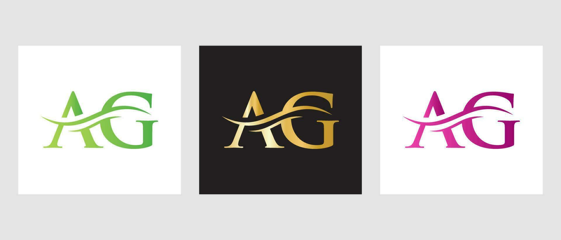 Initiale Monogramm Brief ag Logo Design. ag Logo Vorlage vektor