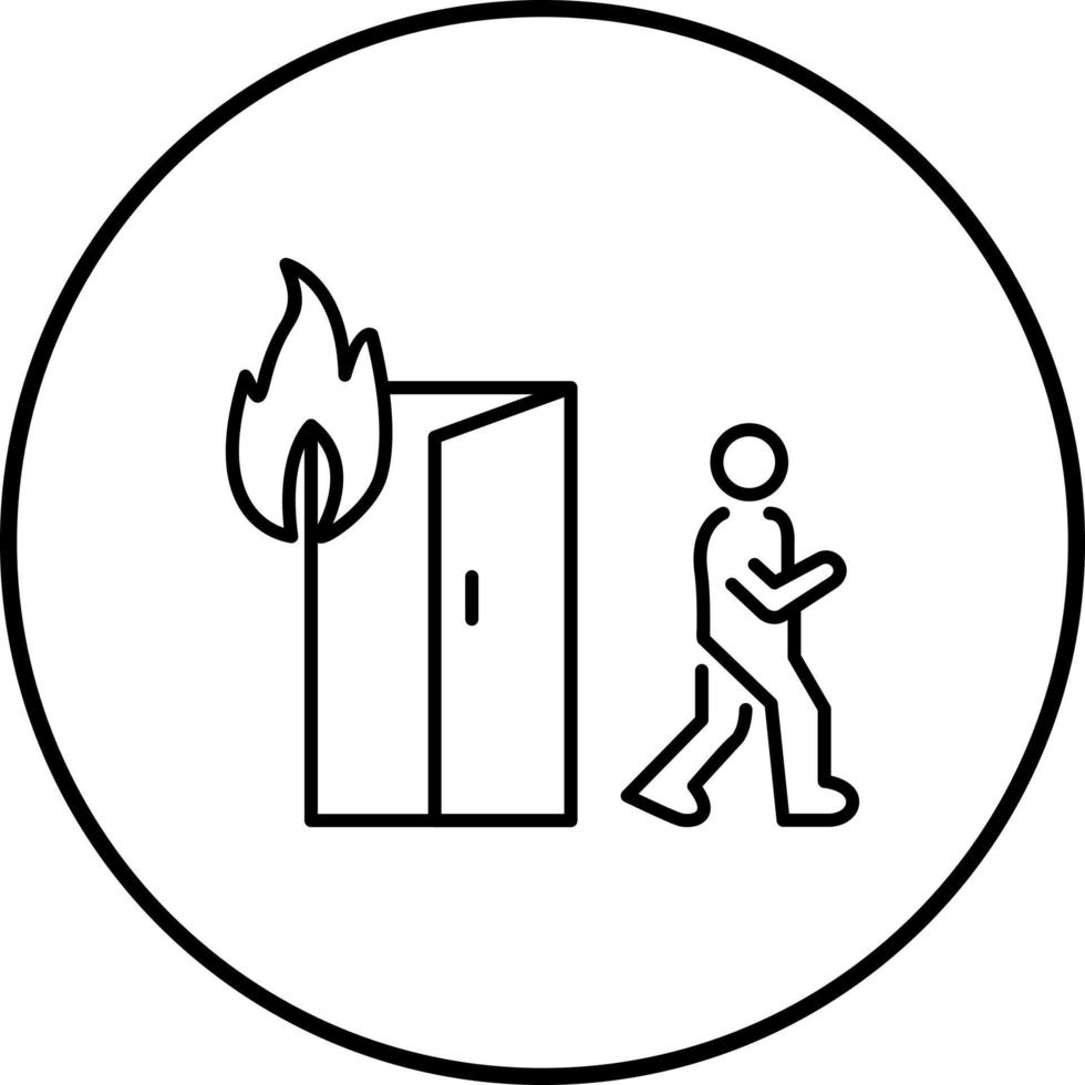 unik löpning från brand vektor ikon