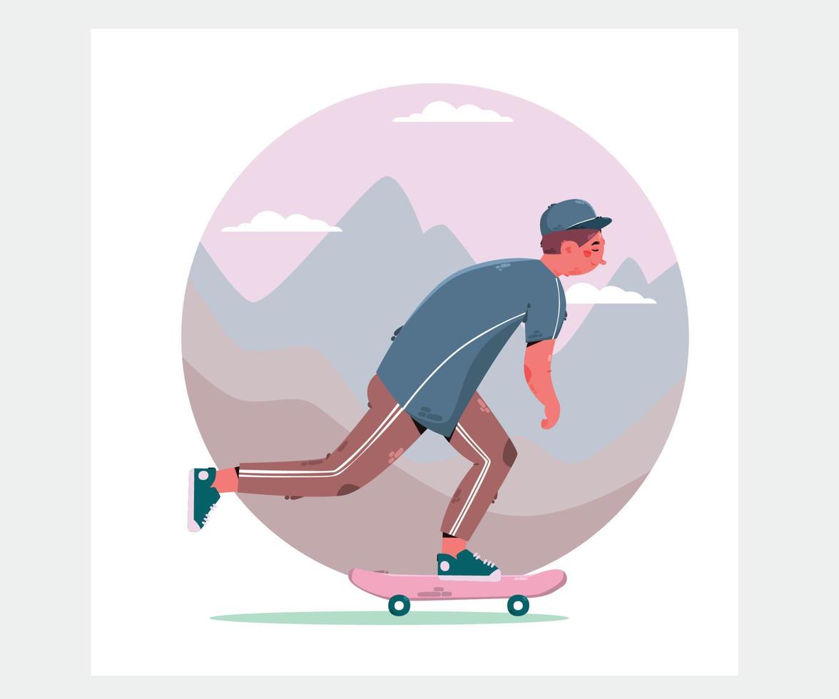 man ridning skateboard illustration vektor
