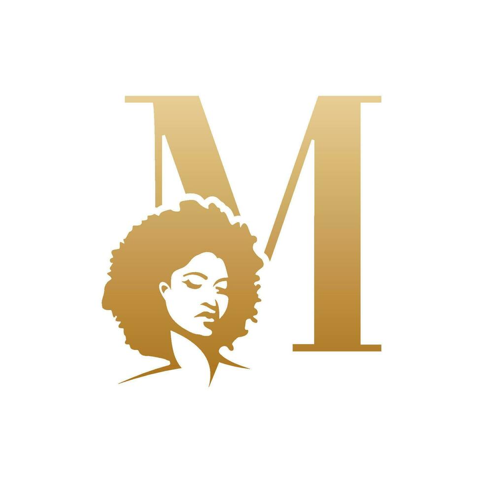 Initiale afro Gesicht Logo Vektor Design Vorlagen isoliert auf Weiß Hintergrund