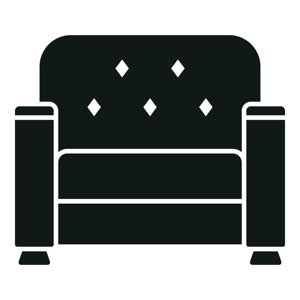 Sofa entspannen Symbol einfach Vektor. Innere Möbel vektor