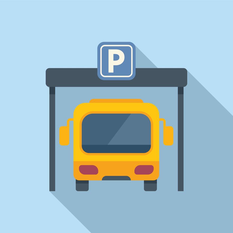 Bus bezahlt Parkplatz Symbol eben Vektor. Auto Park vektor