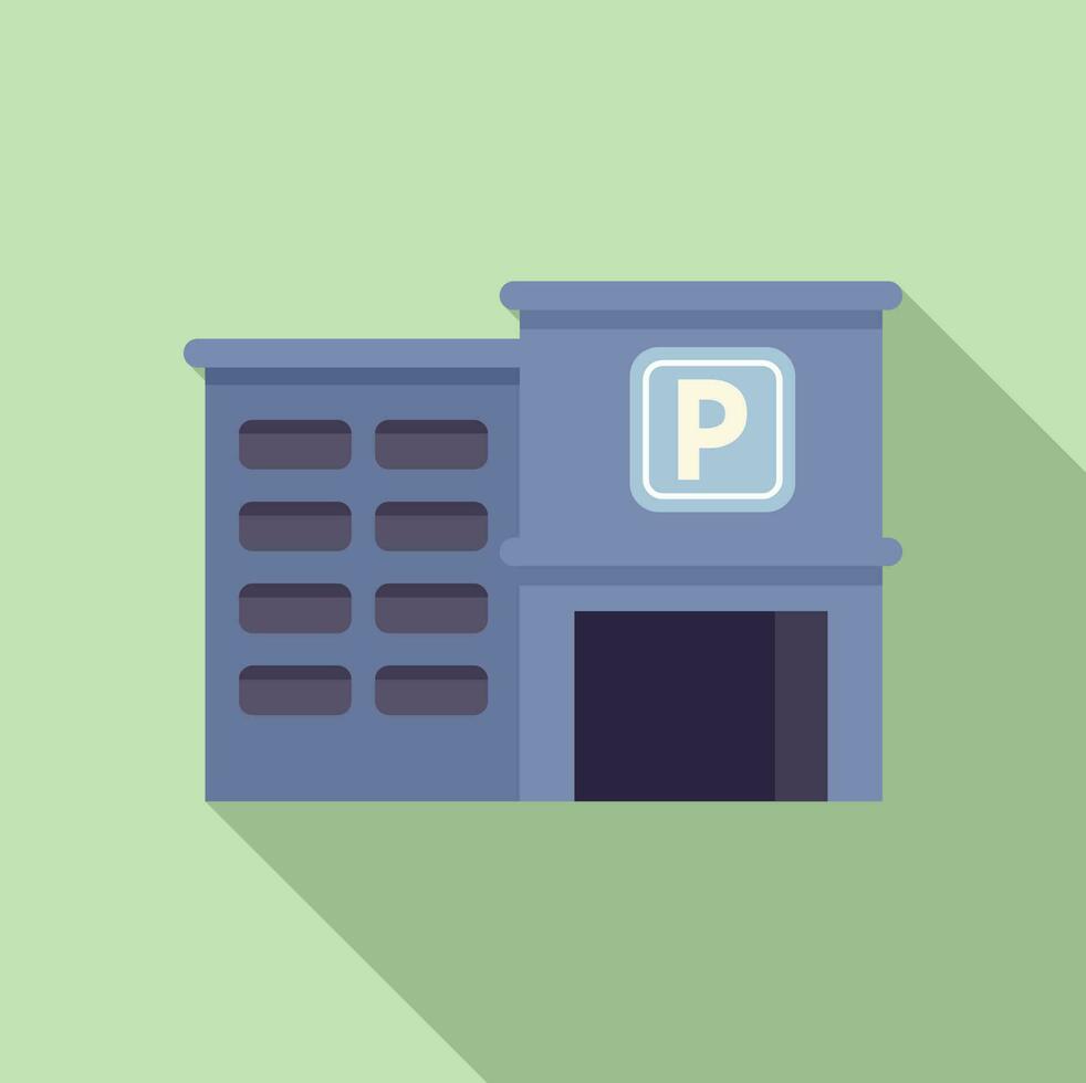 betald parkering byggnad ikon platt vektor. bil parkera vektor