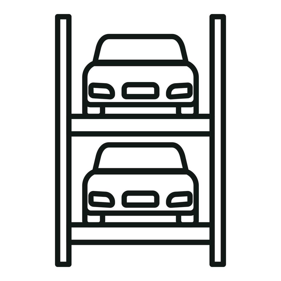 vertikal parkering ikon översikt vektor. Plats lastbil vektor