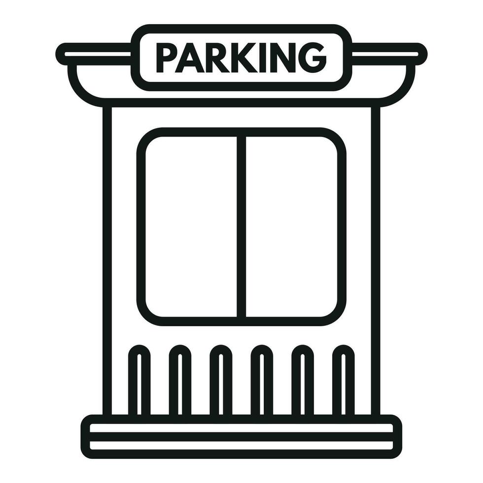 Parkplatz Tor Symbol Gliederung Vektor. Maut bewachen vektor