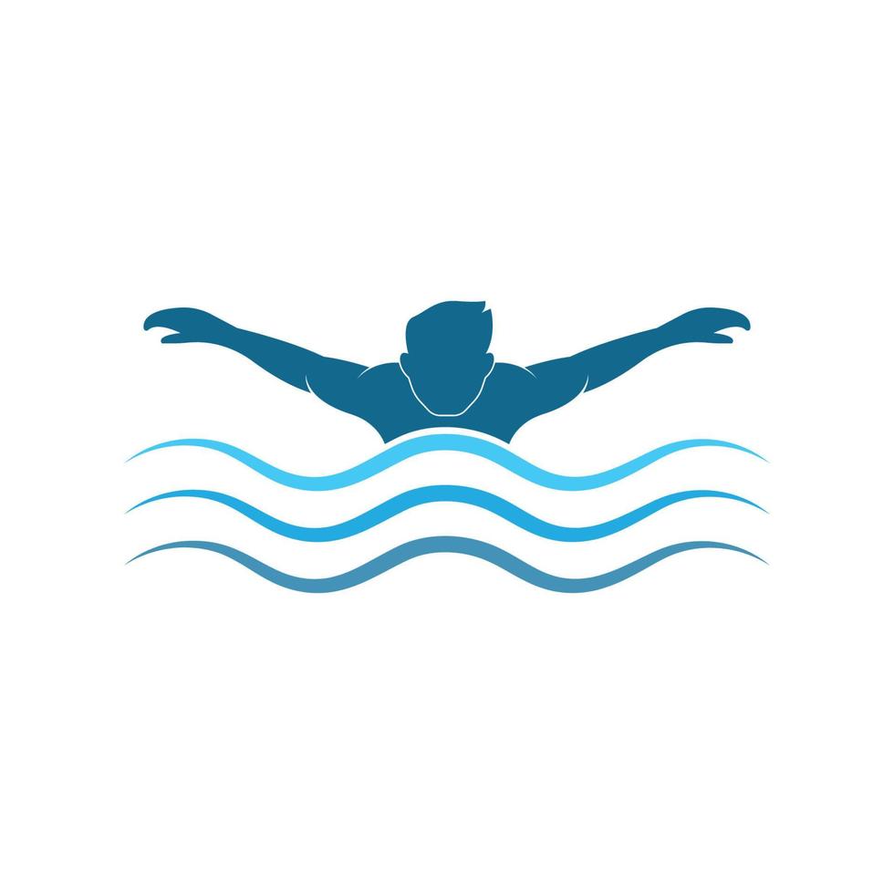 simning ikon logotyp vektor illustration design