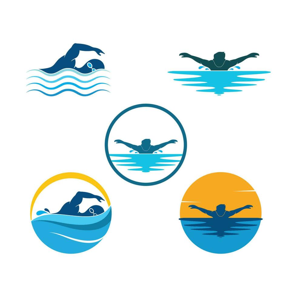 Schwimmen Symbol Logo Vektor Illustration Design