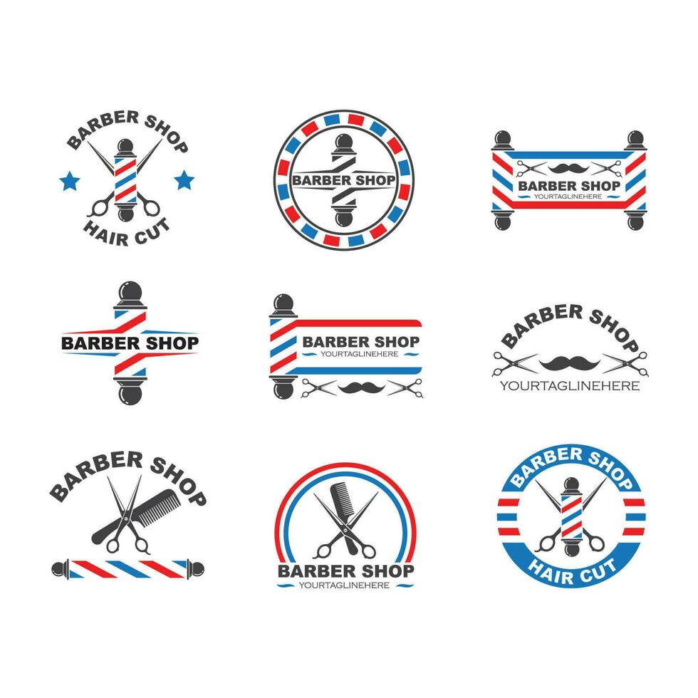 barberare affär ikon logotyp vektor ikon