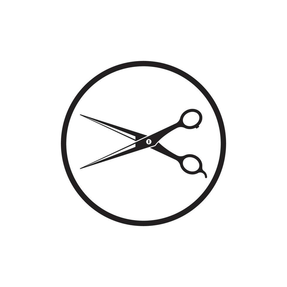 scissor ikon logotyp vektor illustration