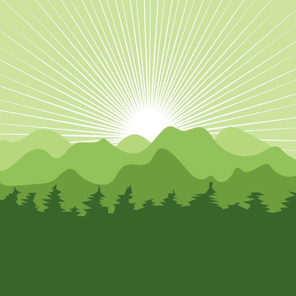 Landschaft Berg und Kiefern Baum Vektor Illustration Design