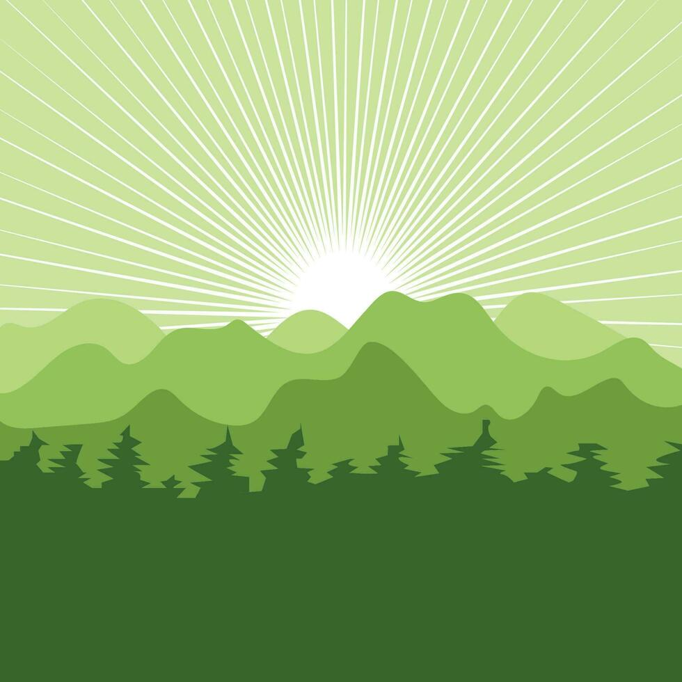 landskap berg och tallar träd vektor illustration design