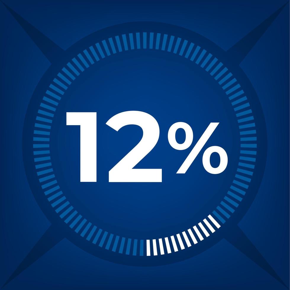12 procent räkna på mörk blå bakgrund vektor