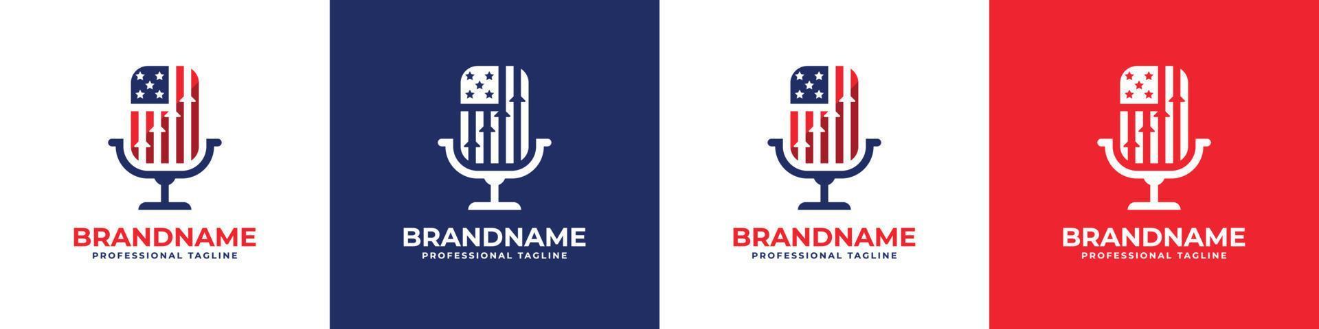 amerikan finansiell podcast logotyp, lämplig för några företag vektor