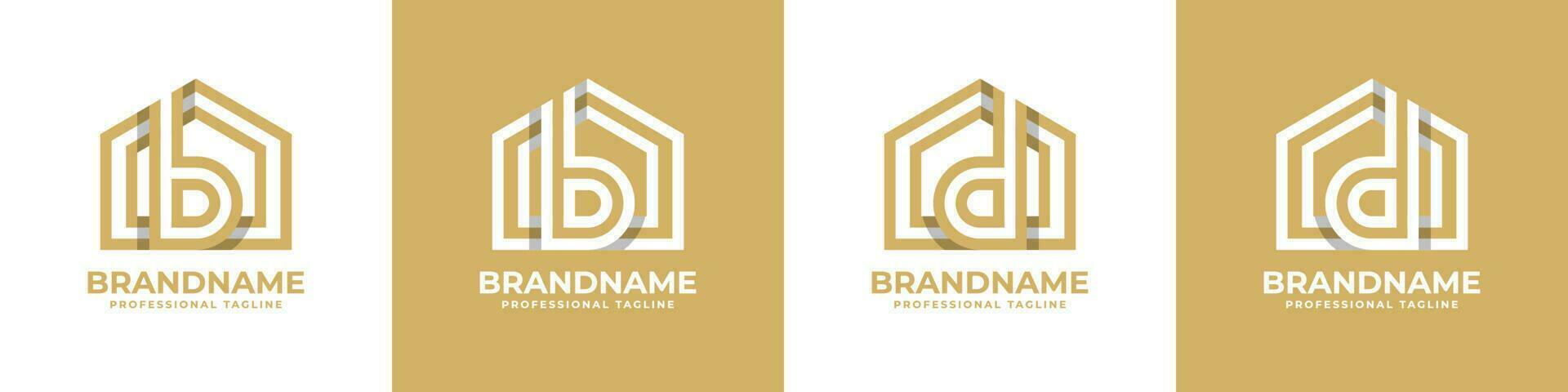 Brief b oder d Zuhause Logo, geeignet zum irgendein Geschäft verbunden zu Zuhause mit b oder d Initial. vektor