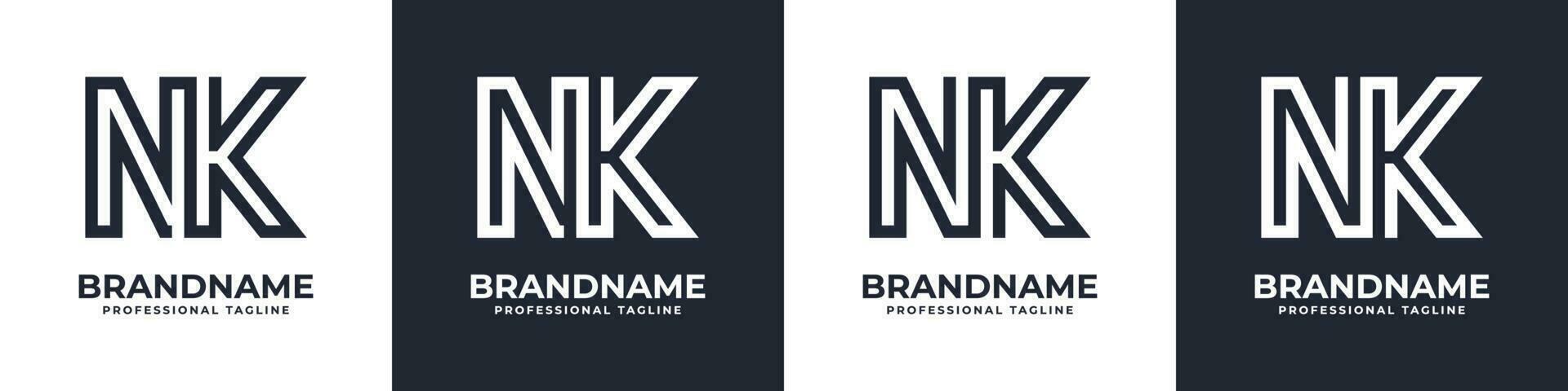 enkel nk monogram logotyp, lämplig för några företag med nk eller kn första. vektor