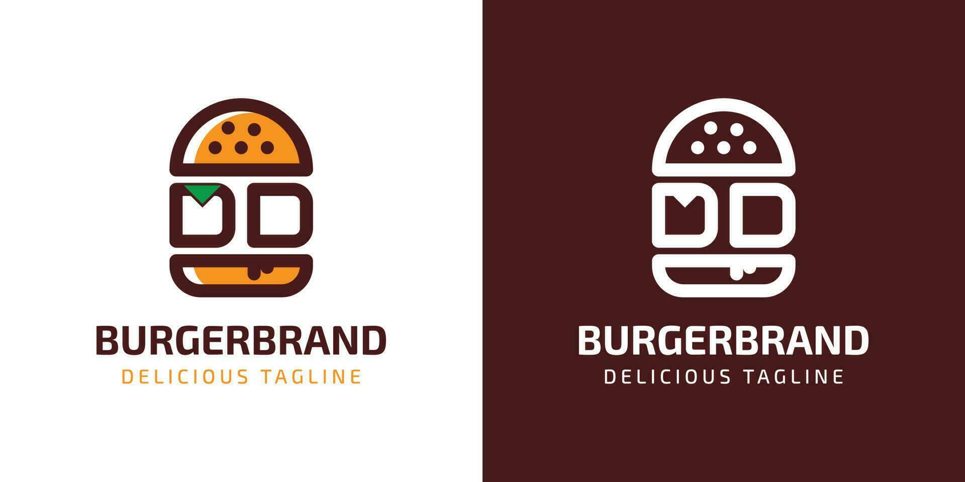 Brief dd Burger Logo, geeignet zum irgendein Geschäft verbunden zu Burger mit d oder dd Initialen. vektor