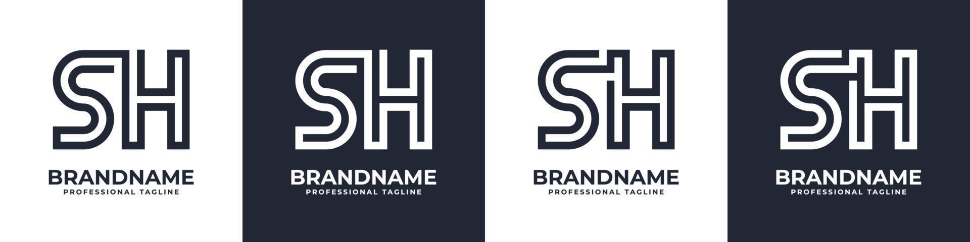 brev sh eller hs global teknologi monogram logotyp, lämplig för några företag med sh eller hs initialer. vektor