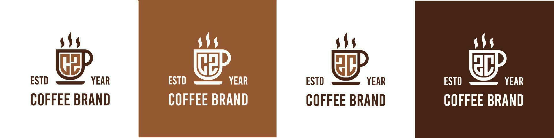 brev cz och zc kaffe logotyp, lämplig för några företag relaterad till kaffe, te, eller Övrig med cz eller zc initialer. vektor