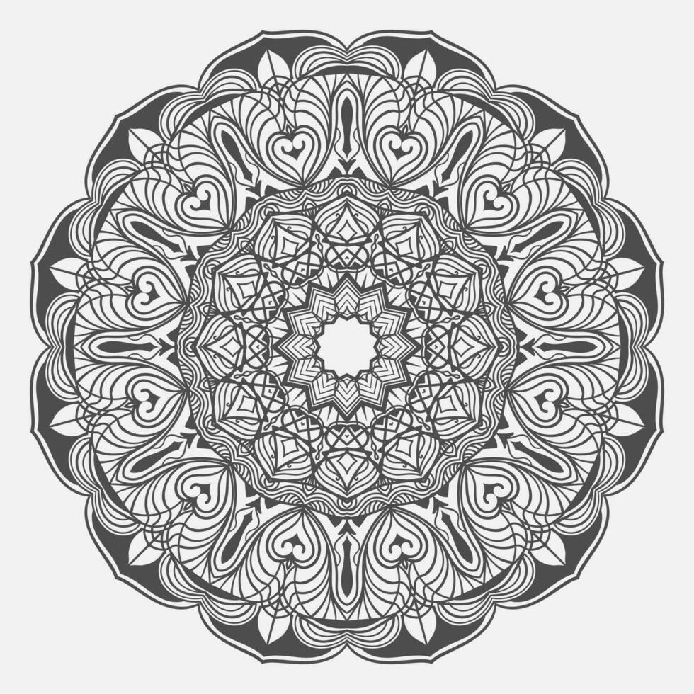 cirkulär mönster i form av mandala för henna, mehndi, tatuering, dekoration. dekorativ prydnad i etnisk orientalisk stil vektor