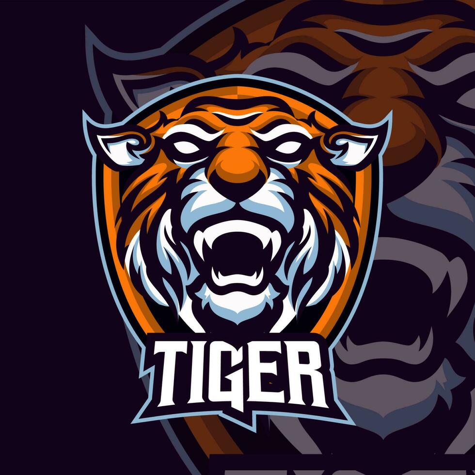 Tiger Masscot Logo Illustration Prämie Vektor