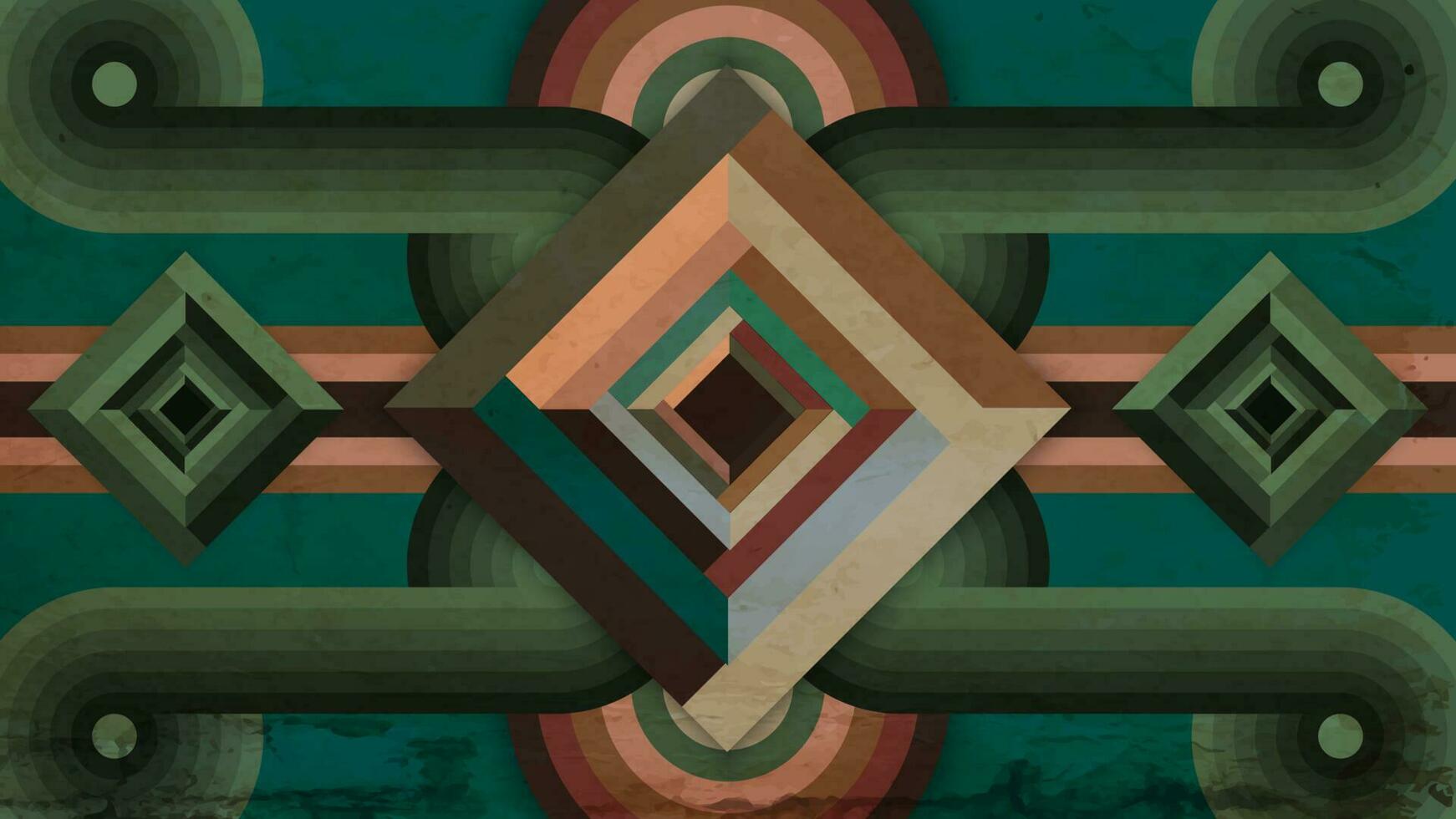 abstrakt Grün geometrisch retro Hintergrund Design vektor