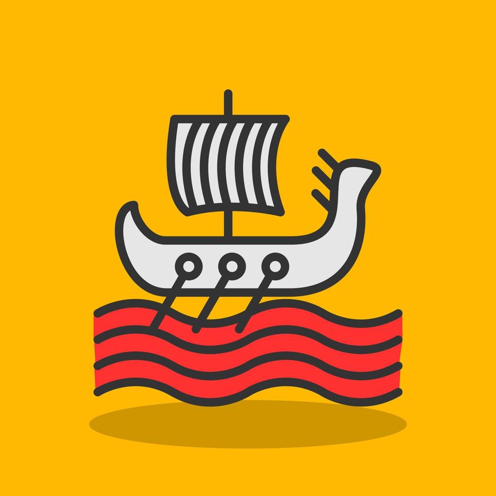 Wikingerschiff-Vektor-Icon-Design vektor