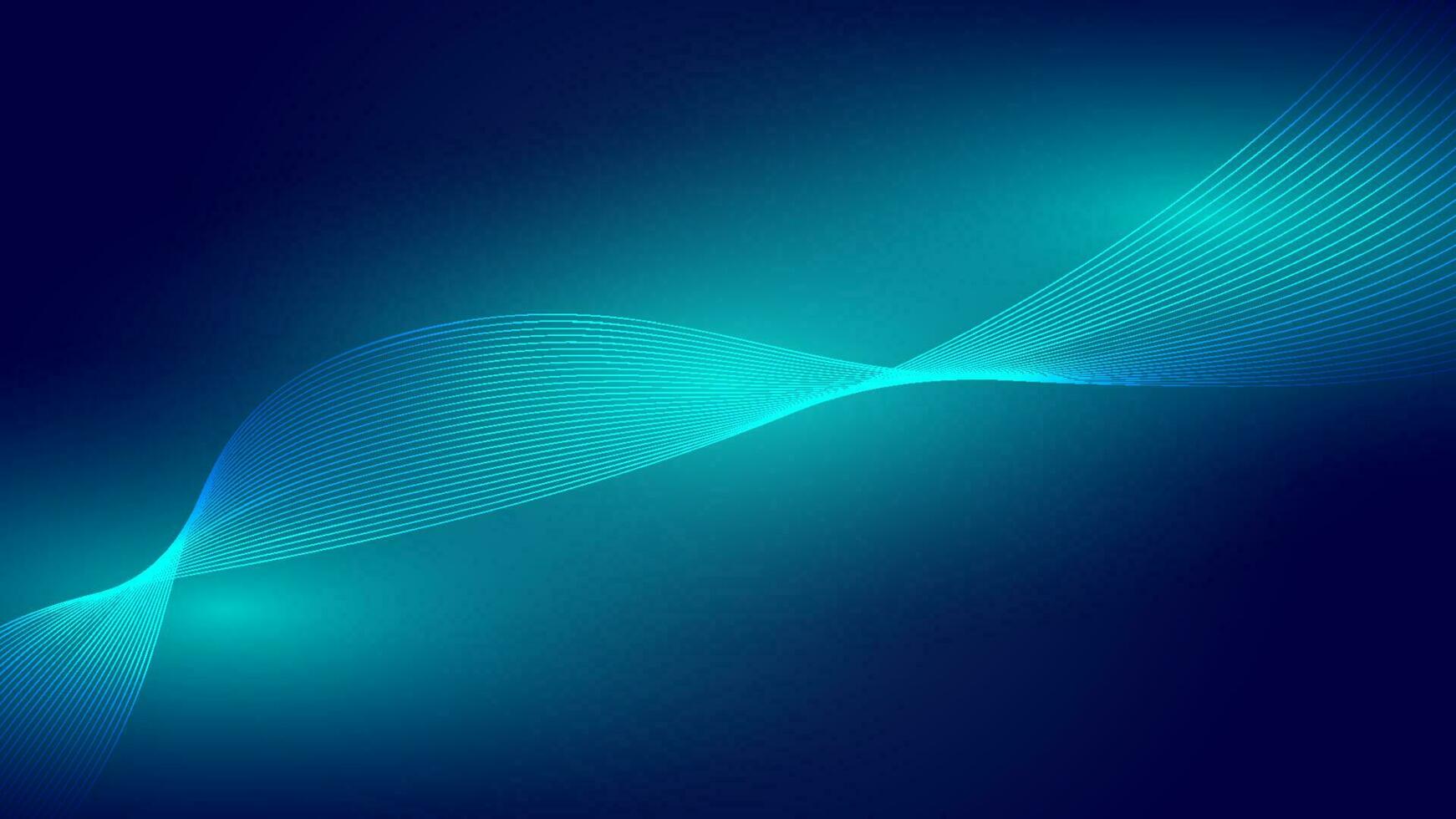 abstrakt futuristisch Blau Hintergrund. Technologie glühend Digital Welle und Internet Verbindung, vektor