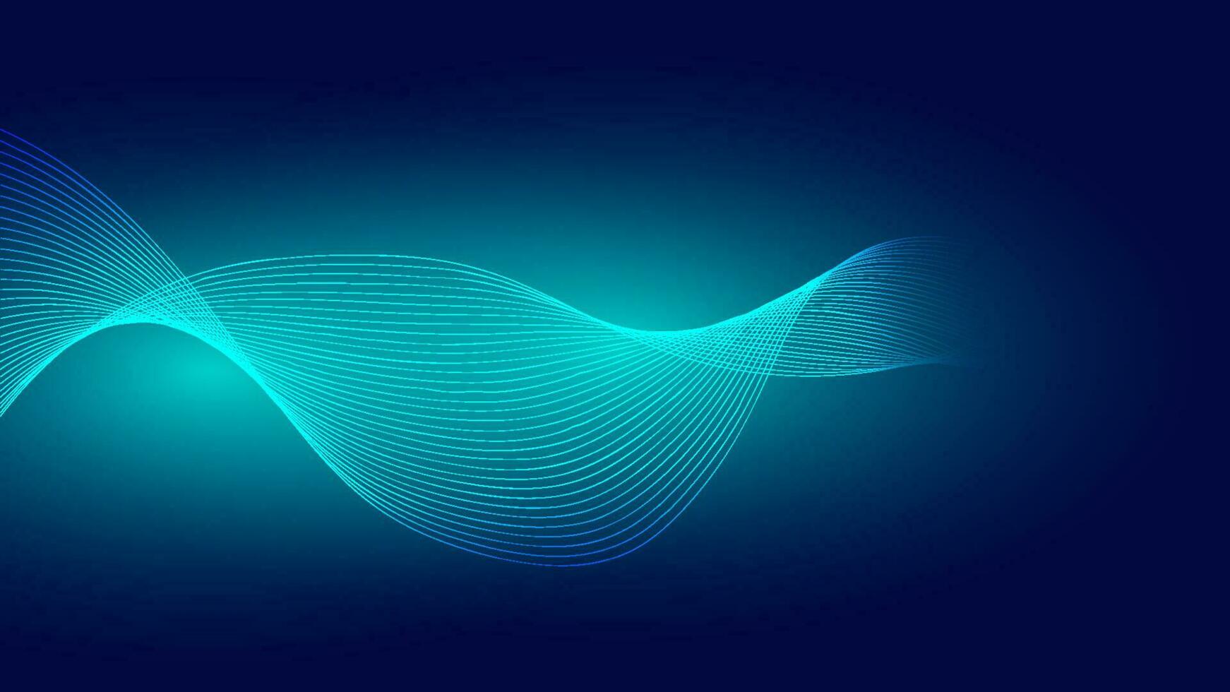 abstrakt futuristisch Blau Hintergrund. Technologie glühend Digital Welle und Internet Verbindung, vektor