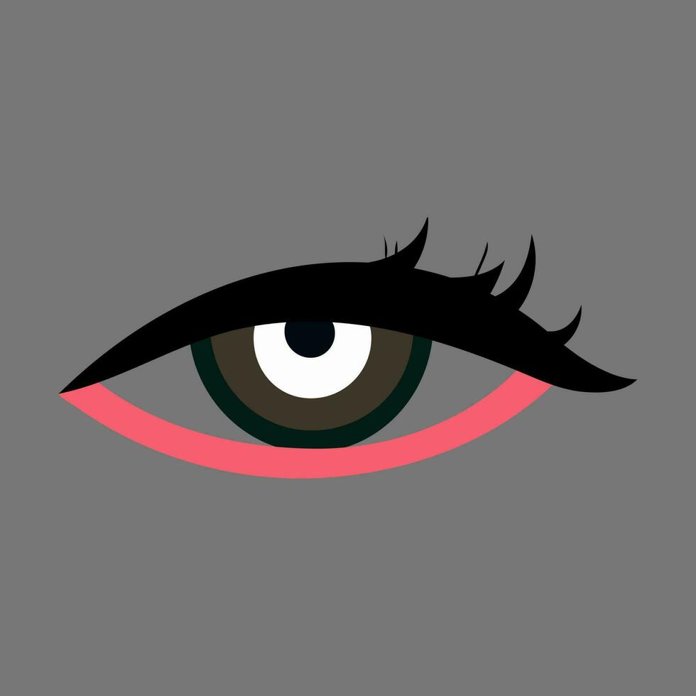 brun kvinna öga. företag kort aning, vektor typografi