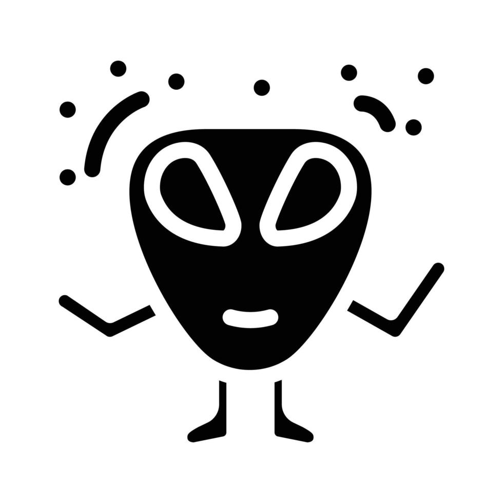 Außerirdischer Monster- komisch Glyphe Symbol Vektor Illustration