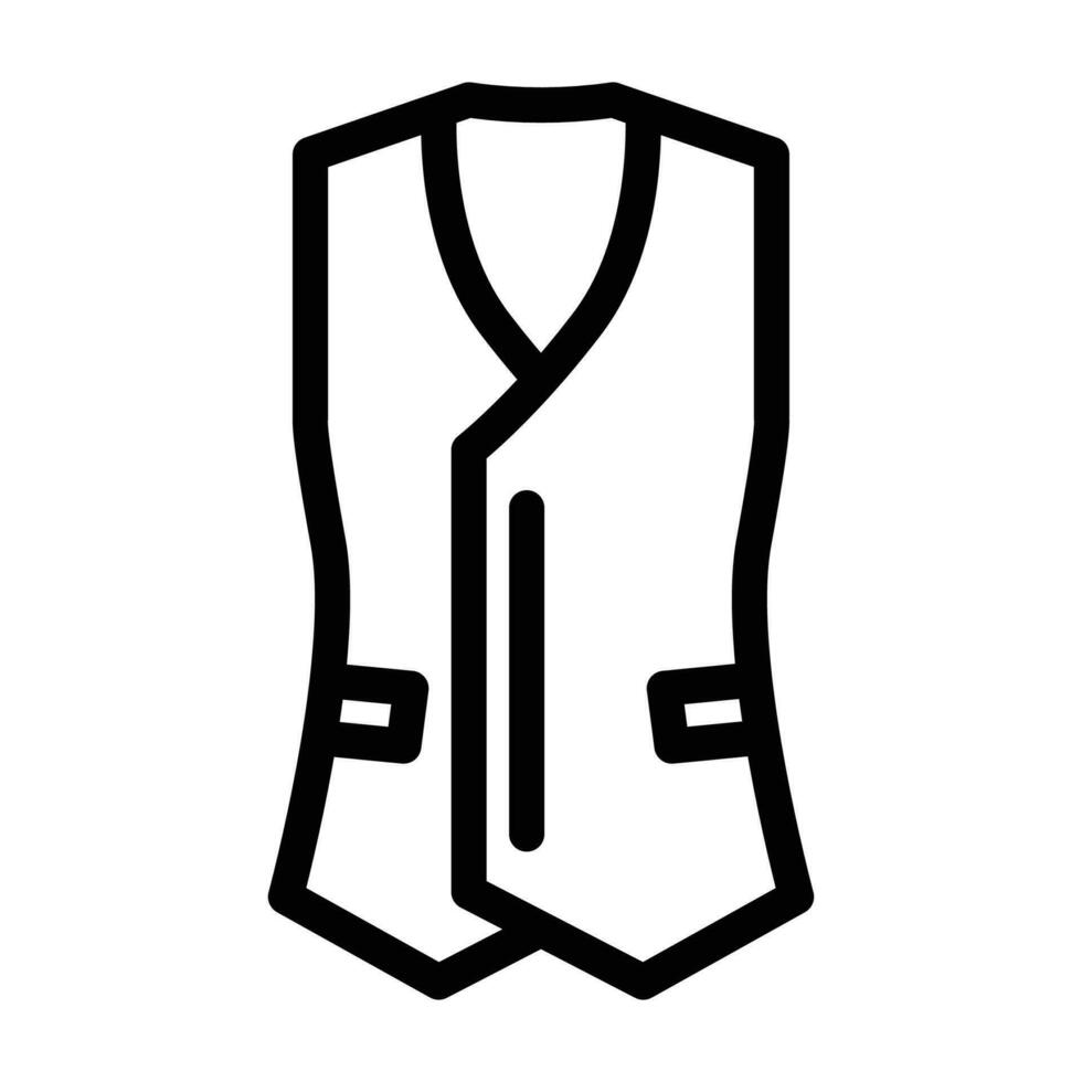 väst ytterkläder manlig linje ikon vektor illustration