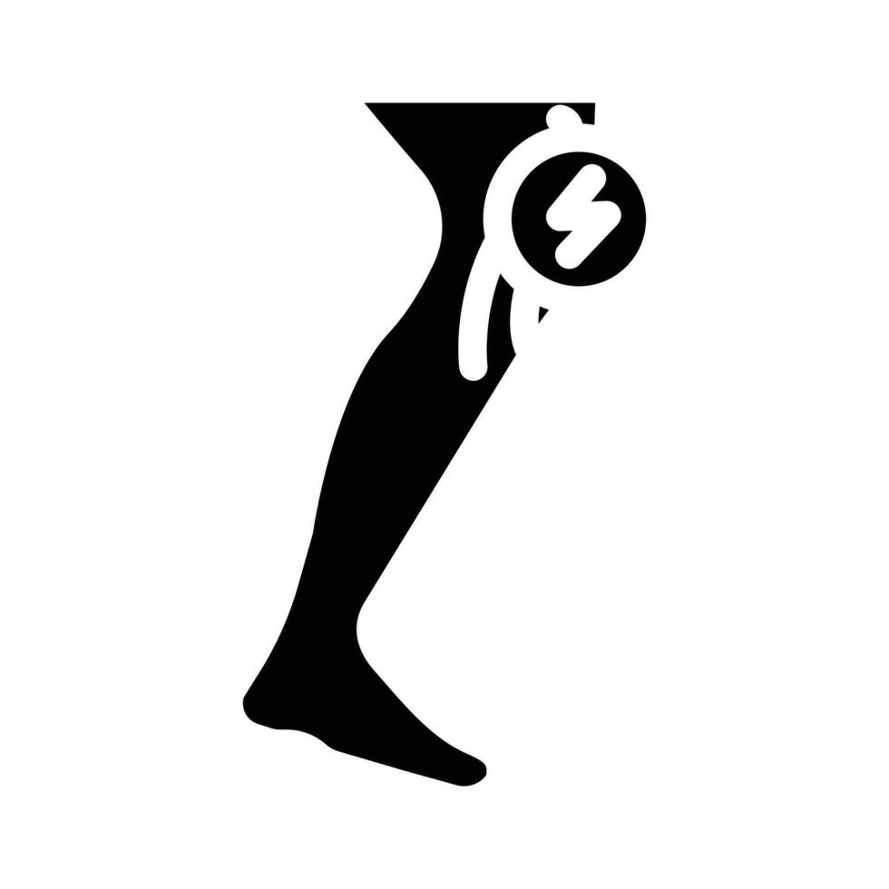 Knie Schmerzen Körper schmerzen Glyphe Symbol Vektor Illustration