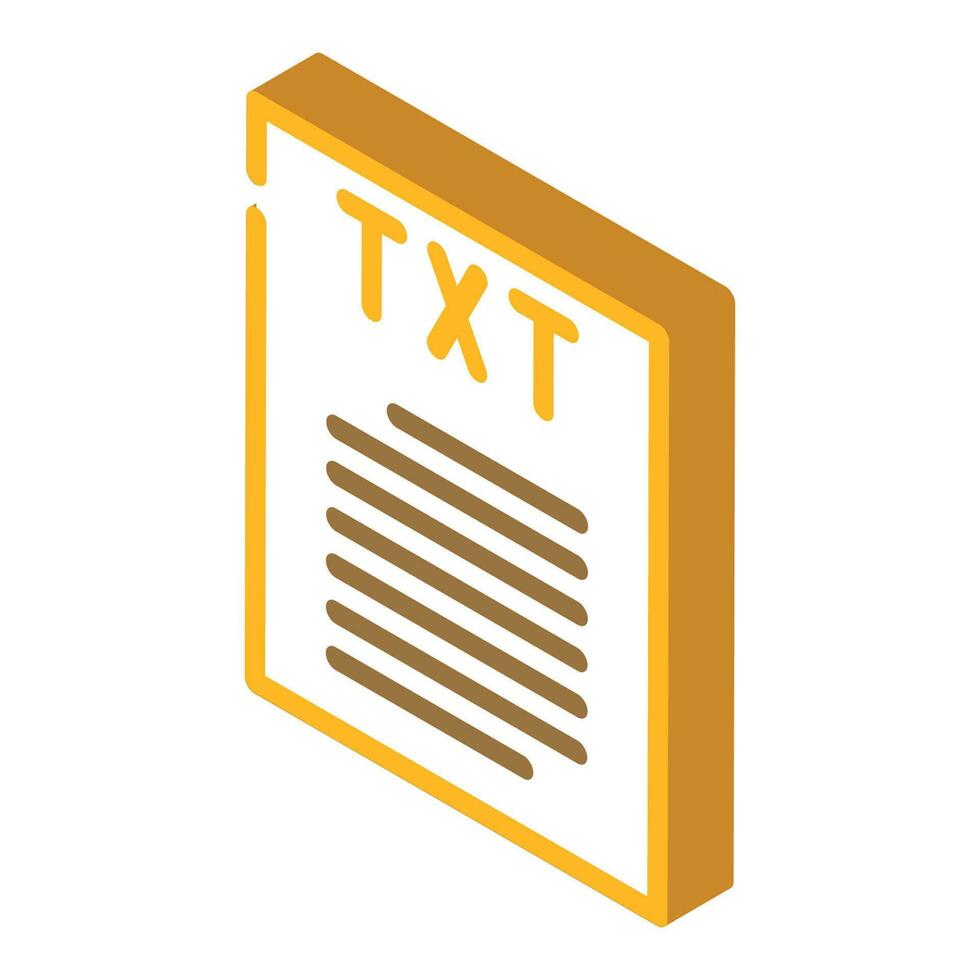 TXT Datei Format dokumentieren isometrisch Symbol Vektor Illustration