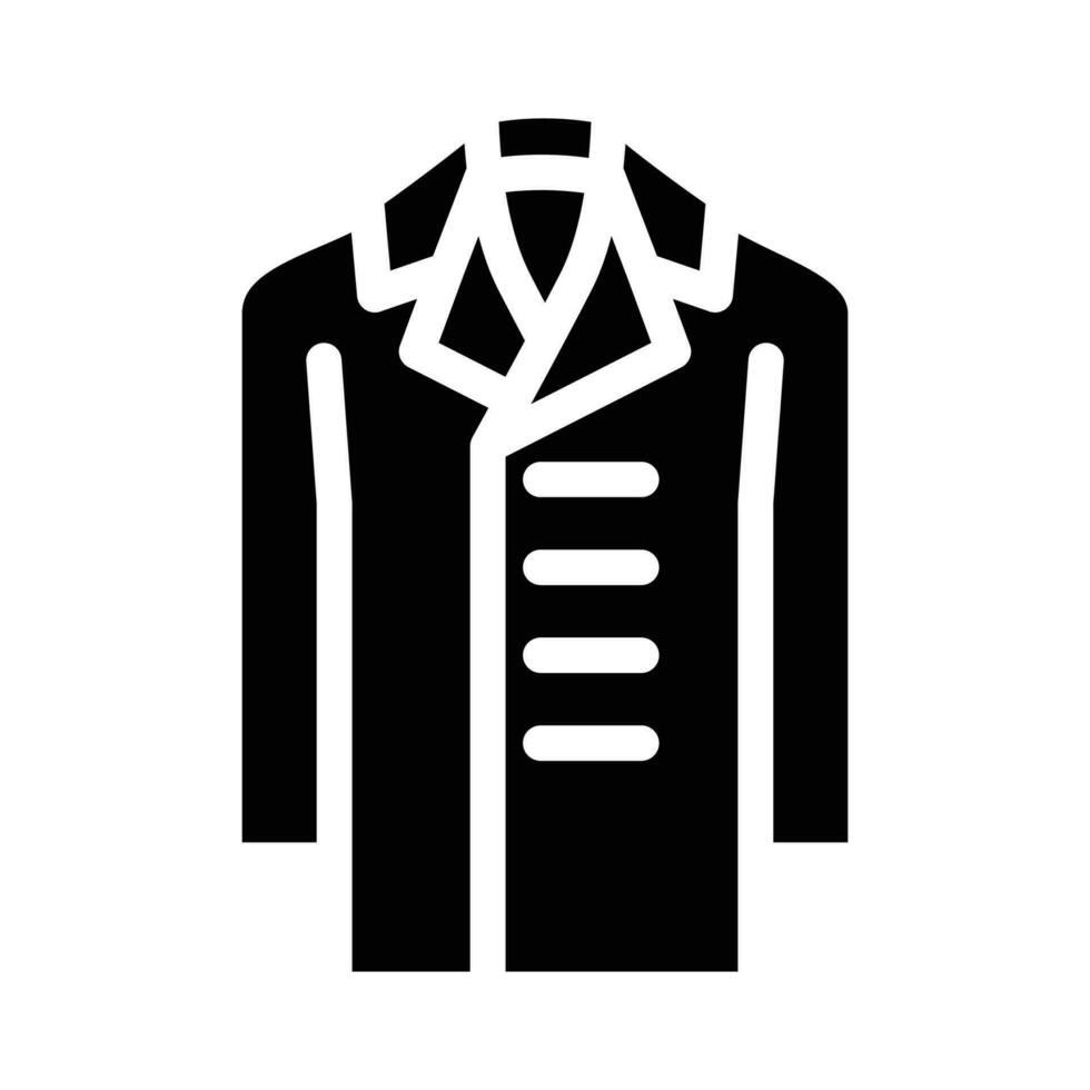 Peacoat Oberbekleidung männlich Glyphe Symbol Vektor Illustration