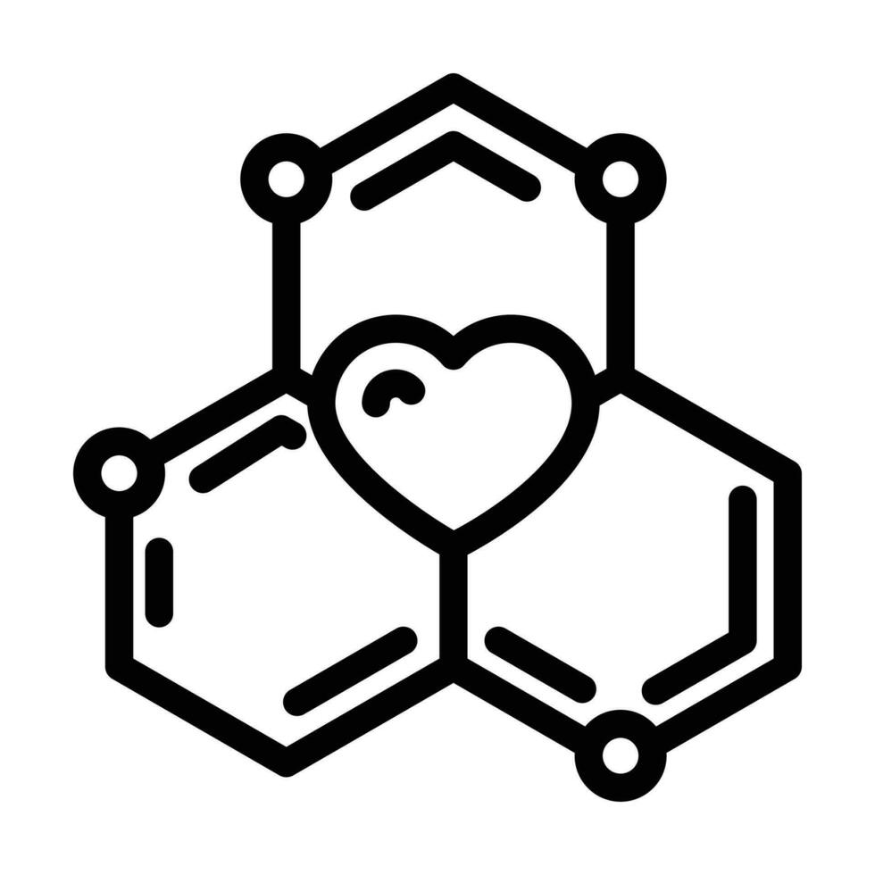 hälsa molekyl strukturera linje ikon vektor illustration